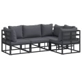 VidaXL - Garten-sofa aluminium, One Size, Schwarz