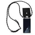 Cadorabo Handy Kette für Apple iPhone X / XS in SCHWARZ SILBER - Silikon Necklace Umhänge Hülle mit Silber Ringen, Kordel Band Schnur und abnehmbar...