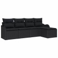VidaXL - Garten-sofa poly-rattan, One Size, Schwarz