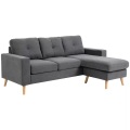 Northio - Ecksofa In L-Form Graue Eckcouch Mit Chaiselongue, Leinenoptik, Für 3 Personen, 93X136X85Cm, 193X313CM