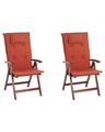Set mit 2 Stühlen aus Akazienholz Rustikal TOSCANA Set mit 2 Stühlen aus Akazienholz Rustikal TOSCANA