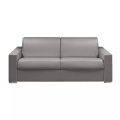 LINEA SOFA - Schlafsofa mit Matratze 4Sitzer Kunstleder LiegeflächeMatratzenCALITO, One Size, Grau