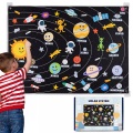 Activity-board - Sonnensystem Kinder mit 61 Filzfiguren Planeten Kinderspielzeug Modell Weltraum, One Size, Multicolor