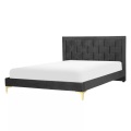 Bett mit Lattenrost aus Samtstoff Modern LIMOUX Bett mit Lattenrost aus Samtstoff Modern LIMOUX