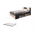 Bett mit Stauraum & Schubladen + Lattenrost - 140 x 190 cm - Naturfarben & Anthrazit - LEANDRE Bett mit Stauraum & Schubladen + Lattenrost - 140 x 190 cm - Naturfarben & Anthrazit - LEANDRE