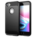 Hülle für Apple iPhone 7 7S 8 TPU Silikon Edelstahl-Karbonfaser Optik