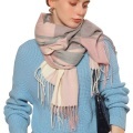 Only-bags.store, Only-bags.store - Winter Senior karierter Kaschmirschal, Pashmina übergroßer Herbstschal Stolen, für Herren, Pink, One Size