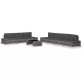 8-tlg. Garten-Lounge-Set Poly Rattan Grau