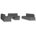 10-tlg. Garten-Lounge-Set Poly Rattan Grau