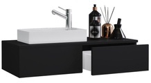 MID.YOU Gästebad 85 cm , Gudas , Schwarz , Holzwerkstoff , 1 Schubladen , 85 cm , melaminharzbeschichtet,glänzend,Nachbildung , hängend , 000657017202