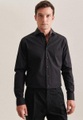 Business Hemd Regular Fit Fit Langarm Uni Herren Schwarz 48