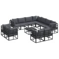 VidaXL - Garten-sofa aluminium, One Size, Schwarz