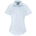 Popelinebluse Bluse Arbeitshemd, Kurzärmlig Damen Hellblau 46