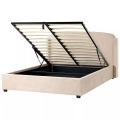 Beliani - Bett mit Stauraum aus Stoff BERNAY, 160X200CM, Taupe