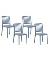 Beliani Gartenstuhl Kunststoff blau 4er Set SERSALE