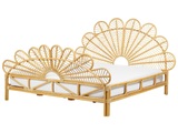 Beliani, Bett mit Lattenrost aus Rattan Boho FLORENTINE Bett mit Lattenrost aus Rattan Boho FLORENTINE