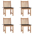 vidaXL Gartenstühle 4 Stk. mit Kissen Massivholz Teak