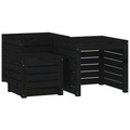 vidaXL, vidaXL 3-tlg. Gartenbox-Set Schwarz Massivholz Kiefer