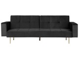 Beliani Schlafsofa Samtstoff schwarz VISNES