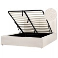 Beliani - Bett mit Stauraum aus Bouclé Modern MOISSAC, 160X200CM, Schneeweiss
