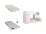 Etagenbett Ausziehbett mit Stauraum + Matratzen 3 Eichefarben Rosa ANTHONY Etagenbett Ausziehbett mit Stauraum + Matratzen 3 Eichefarben Rosa ANTHONY
