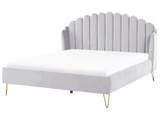 Bett mit Lattenrost aus Samtstoff Retro AMBILLOU Bett mit Lattenrost aus Samtstoff Retro AMBILLOU