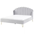 Bett mit Lattenrost aus Samtstoff Retro AMBILLOU Bett mit Lattenrost aus Samtstoff Retro AMBILLOU