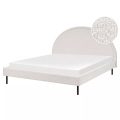 Bett mit Lattenrost aus Bouclé Retro MARGUT Bett mit Lattenrost aus Bouclé Retro MARGUT