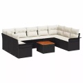 VidaXL - Garten-sofa poly-rattan, One Size, Schwarz