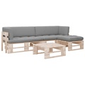vidaXL, vidaXL 4-tlg. Paletten-Lounge-Set mit Kissen Kiefernholz Imprägniert