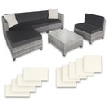 TecTake, Rattan Lounge mit Aluminiumgestell inkl. Bezüge in 2 Farben Rattan Lounge mit Aluminiumgestell inkl. Bezüge in 2 Farben