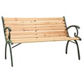 vidaXL Gartenbank 123 cm Gusseisen und Massivholz Tanne