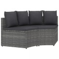 vidaXL 2-tlg. Garten-Sofagarnitur mit Auflagen Poly Rattan Grau