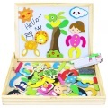 Activity-board - Magnettafel KinderspielzeugMagnetisches Holzpuzzle Puzzle aus 3 mit doppelseitiger Tafel Magnetspiel Holzspielzeug, One Size, Multicolor
