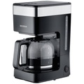 Severin KA 9263 Kaffeemaschine Edelstahl (gebürstet), Schwarz Fassungsvermögen Tassen=10 Glaskanne, mit