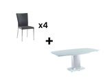 Vente-unique, Essgruppe Talicia Esstisch 4 Stühle & Unisex Weiss ONE SIZE