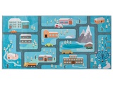 Beliani, Beliani Kinderteppich blau Stadt-Motiv 80 x 150 cm KIGI