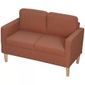 Northio - Sofa 2 Sitzer klein Couch mit Armlehne, Stauraum, modern Polstersofa mit Cordoptik, Holzbeine, Kissen, Loungesofa für Wohnzimmer, Schlafzimmer, 117 x 63 x 79 cm, Rosa, One Size