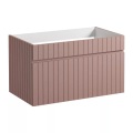 Waschbeckenunterschrank hängend - Streifen-Optik - Rosa - 80 cm - SATARA Waschbeckenunterschrank hängend - Streifen-Optik - Rosa - 80 cm - SATARA