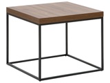 Beliani Beistelltisch dunkler Holzfarbton/schwarz 60 x 60 x 50 cm DELANO