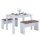 MID.YOU Tischgruppe in holzwerkstoff weiss , Esal Xxl , 75x70 cm , melaminharzbeschichtet,Nachbildung , 000657017603