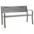 vidaXL Gartenbank 125 cm Stahl Grau