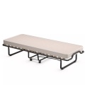 Northio - 80 x 200 cm Klappbares Gästebett Faltbares Faltbett mit Matratze aus Rückstellschaum Beige hergestellt in Italien Herkunft: Italien, 80X190CM