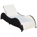 Diverse Hardware, Sonnenliege mit Polsterauflage Poly Rattan Schwarz