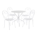 Vente-unique, Garten Essgruppe Metall in Eisenoptik Tisch + 4 stapelbare Stühle GUERMANTES Garten Essgruppe Metall in Eisenoptik Tisch + 4 stapelbare Stühle GUERMANTES