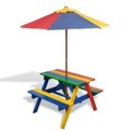 Diverse Hardware, Kinder-Picknickgarnitur mit Sonnenschirm in 4 Farben