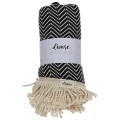 L'Anse - Badetuch Chevron, One Size, Schwarz