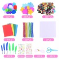 Activity-board - Bastelsets Bastelbedarf für Kinder Ostern Basteln mit Pfeifenreinigern, Pomponfedern, Perlen und Dekorationen aus farbigem Papier, One Size, Multicolor