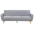 Beliani 3-Sitzer Sofa Polsterbezug hellgrau verstellbar FLORLI