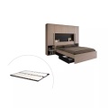 Bett mit Stauraum & LEDs + Lattenrost - 160 x 200 cm - Naturfarben & Schwarz - VELONA Bett mit Stauraum & LEDs + Lattenrost - 160 x 200 cm - Naturfarben & Schwarz - VELONA